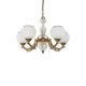 Aplice, corpuri de iluminat pentru pereti - Candelabru cu 5 brate clasic design italian din alama, sticla si lemn 8655