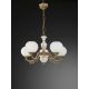 Aplice, corpuri de iluminat pentru pereti - Candelabru cu 5 brate clasic design italian din alama, sticla si lemn 8655