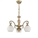 Candelabru cu 3 brate clasic design italian din alama, sticla 8400