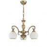 Candelabru cu 3 brate clasic design italian din alama, sticla 8400