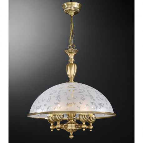 Pendule, Lustre suspendate - Lustra design clasic din alama si sticla 6202