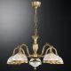 Candelabre, Lustre - Lustra design clasic cu 5 brate din alama si sticla 6202