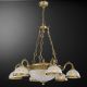 Candelabre, Lustre - Candelabru design clasic din alama si sticla 6202