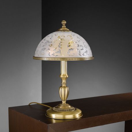 Veioze - Veioza, Lampa de masa design clasic din alama si sticla 6202