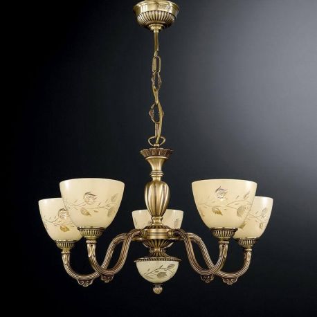 Candelabre, Lustre - Candelabru din alama 5 brate design italian 6258