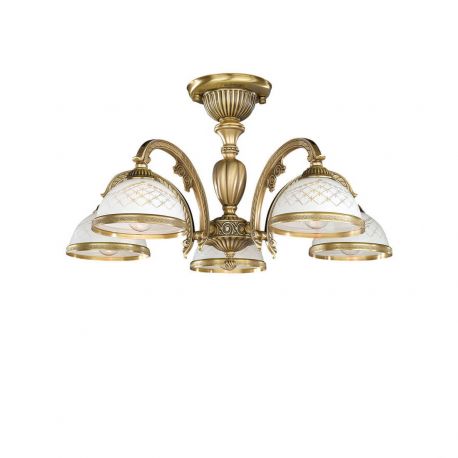Candelabre, Lustre - Lustra aplicata cu 5 brate clasic design italian din alama, sticla 7002