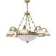 Candelabre, Lustre - Candelabru cu 8 brate clasic design italian din alama, sticla 7002