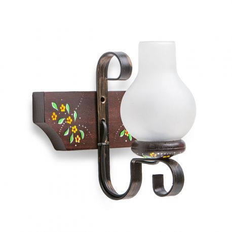 Aplice, corpuri de iluminat pentru pereti - Aplica de perete fabricata manual din lemn wenge pictat Queen