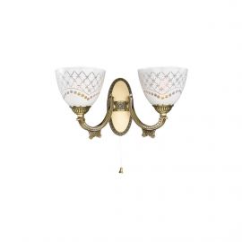 Aplice, corpuri de iluminat pentru pereti - Aplica clasic design italian din alama, sticla 7052