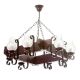 Candelabre, Lustre - Candelabru rustic fabricat manual din lemn Queen 8L