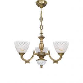 Candelabre, Lustre - Candelabru cu 3 brate clasic design italian din alama, sticla 7052