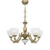 Candelabru cu 5 brate clasic design italian din alama, sticla 7052