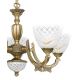 Candelabre, Lustre - Candelabru cu 5 brate clasic design italian din alama, sticla 7052