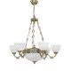 Candelabre, Lustre - Candelabru cu 6 brate clasic design italian din alama, sticla 7052