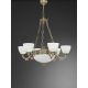Candelabre, Lustre - Candelabru cu 6 brate clasic design italian din alama, sticla 7052
