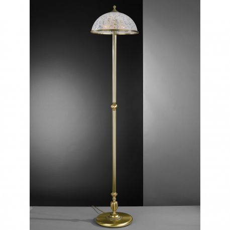 Lampadare - Lampadar, Lampa de podea design clasic din alama si sticla 6202