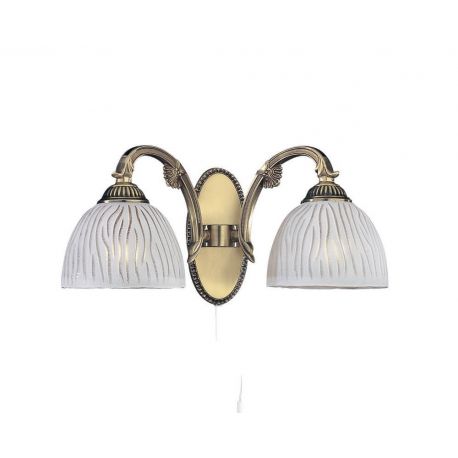 Aplice, corpuri de iluminat pentru pereti - Aplica clasic design italian din alama, sticla 5650