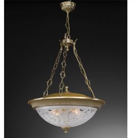 Candelabre, Lustre - Lustra suspendata design clasic din alama si sticla 6202