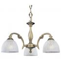 Candelabru cu 3 brate clasic design italian din alama, sticla 5650