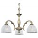 Candelabru cu 3 brate clasic design italian din alama, sticla 5650