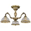 Lustra aplicata cu 3 brate design clasic din alama si sticla 6202
