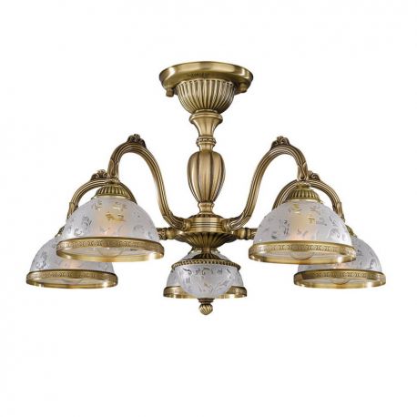 Lustre aplicate - Lustra aplicata cu 5 brate design clasic din alama si sticla 6202