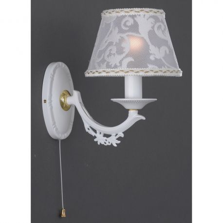 Aplice, corpuri de iluminat pentru pereti - Aplica de perete design italian din alama cu metal alb 9630