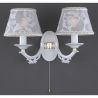 Aplica de perete cu 2 brate design italian din alama cu metal alb 9630