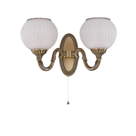 Aplice, corpuri de iluminat pentru pereti - Aplica clasica design italian din alama, sticla 9250