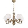 Candelabru cu 5 brate clasic design italian din alama, sticla 9250