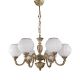 Candelabre, Lustre - Candelabru cu 6 brate clasic design italian din alama, sticla 9250