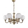 Candelabru cu 6 brate clasic design italian din alama, sticla 9250