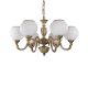 Candelabre, Lustre - Candelabru cu 6 brate clasic design italian din alama, sticla 9250