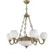 Candelabre, Lustre - Candelabru cu 6 brate clasic design italian din alama, sticla 9250