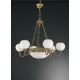 Candelabre, Lustre - Candelabru cu 6 brate clasic design italian din alama, sticla 9250