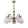 Candelabru cu 5 brate clasic design italian din alama, sticla 9200