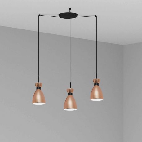 Pendule, Lustre suspendate - Lustra suspendata cu 3 pendule RETRO cupru