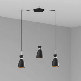 Pendule, Lustre suspendate - Lustra suspendata cu 3 pendule RETRO negru/cupru