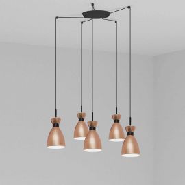 Pendule, Lustre suspendate - Lustra suspendata cu 5 pendule RETRO cupru