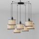 Lustra suspendata cu 7 pendule design natural MAMBO 21cm negru/ratan