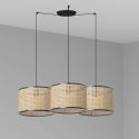Lustra suspendata cu 3 pendule design natural MAMBO 32cm negru/ratan