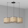 Lustra suspendata cu 3 pendule design natural MAMBO 32cm negru/ratan