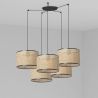 Lustra suspendata cu 5 pendule design natural MAMBO 32cm negru/ratan
