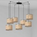 Lustra suspendata cu 7 pendule design natural MAMBO 32cm negru/ratan