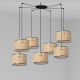 Pendule, Lustre suspendate - Lustra suspendata cu 7 pendule design natural MAMBO 32cm negru/ratan