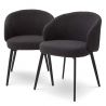 Set de 2 scaune cu brate design LUX Lloyd, boucle negru