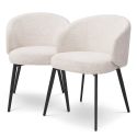 Set de 2 scaune cu brate design LUX Lloyd, boucle crem