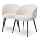 Scaune - Set de 2 scaune cu brate design LUX Lloyd, boucle crem