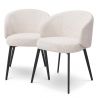 Set de 2 scaune cu brate design LUX Lloyd, boucle crem