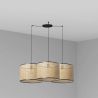Lustra suspendata cu 3 pendule design natural MAMBO 45cm negru/ratan